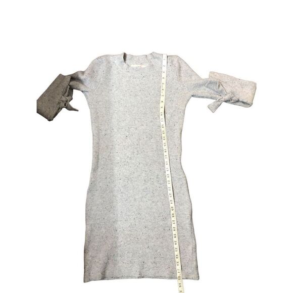 Gray sweater dress Loft gray flecked color throughout sweater dress with ribbon - Picture 9 of 10